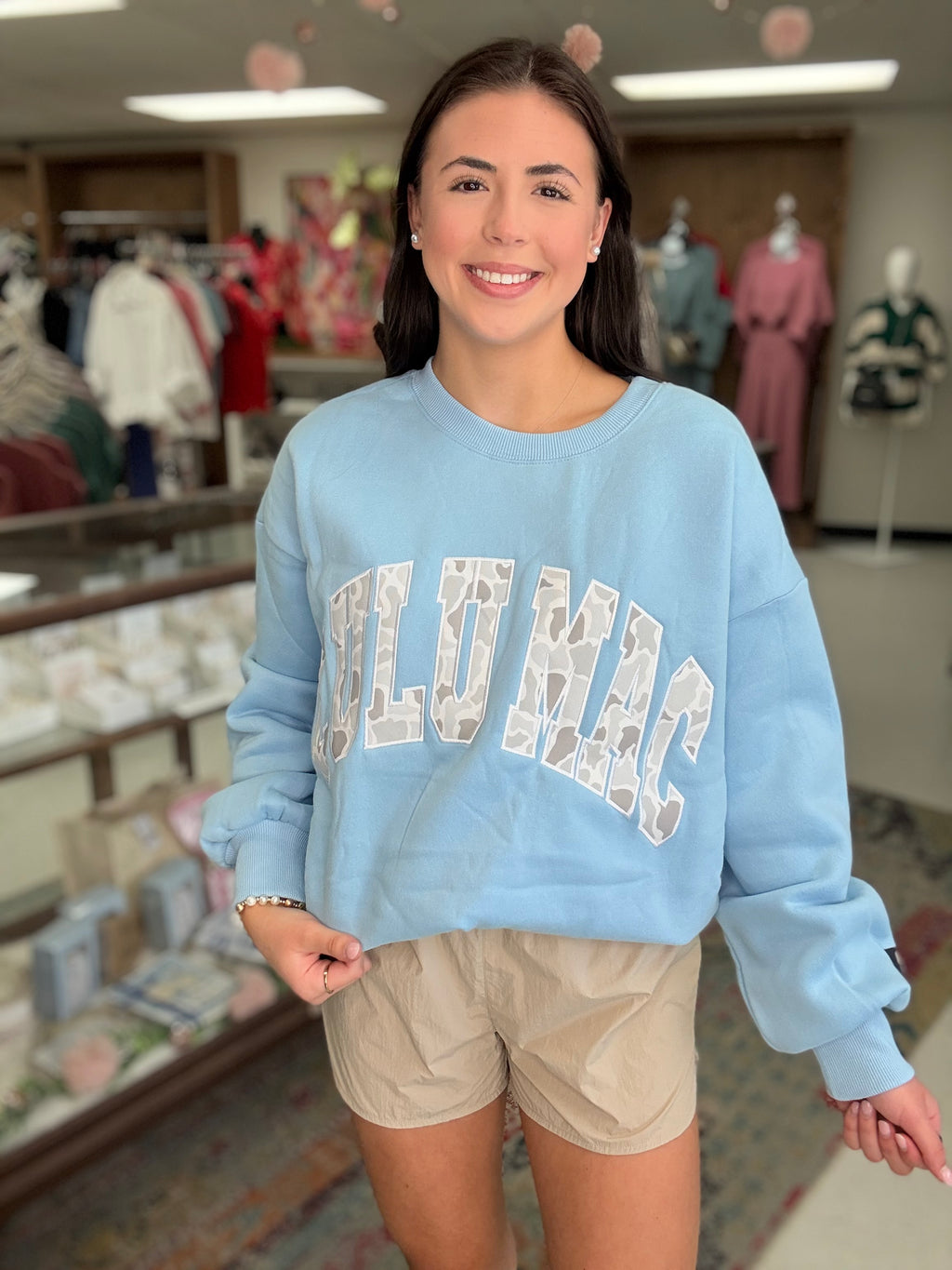Lulu Mac Light Blue Camo Sweatshirt