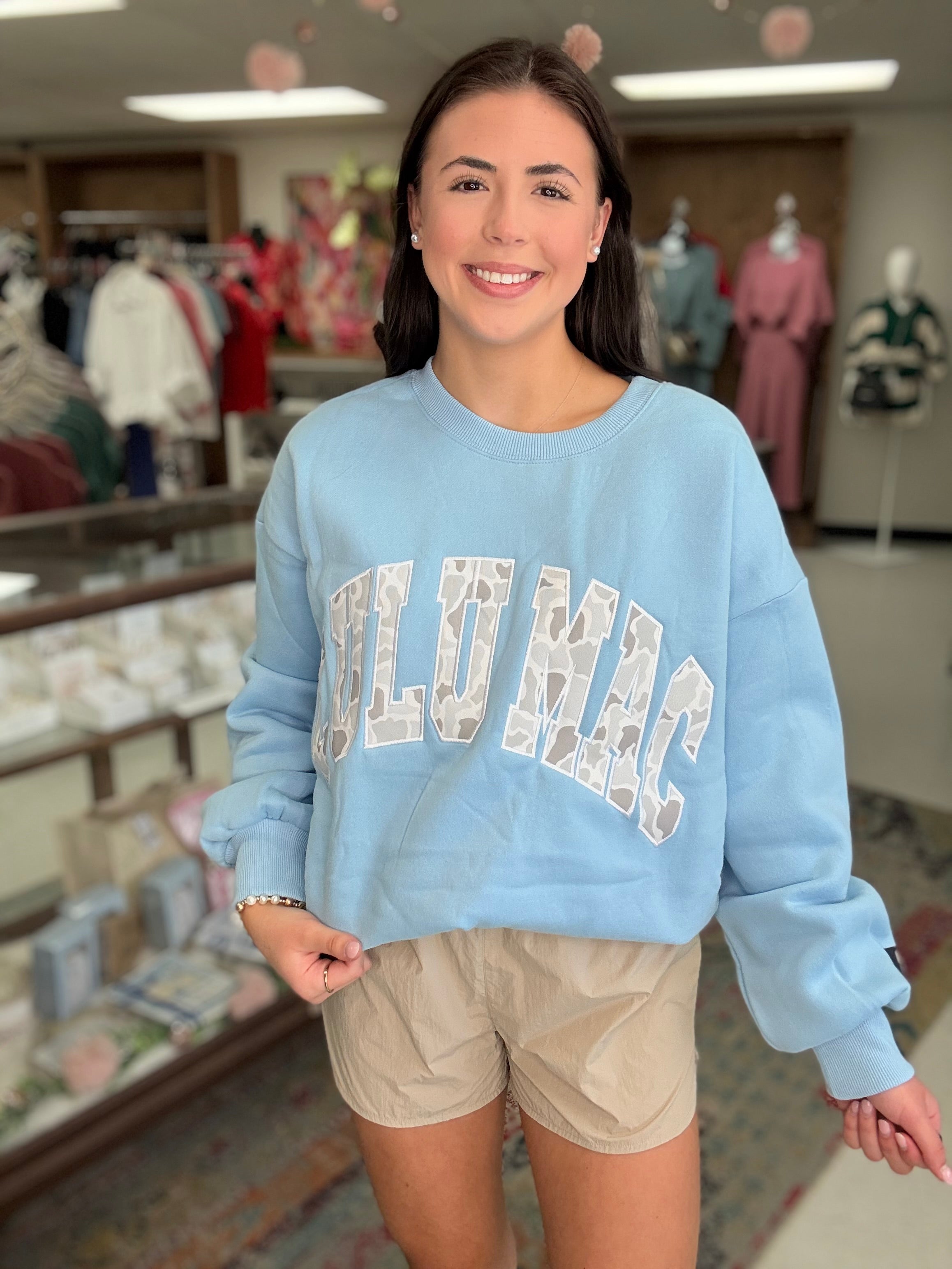 Lulu Mac Light Blue Camo Sweatshirt