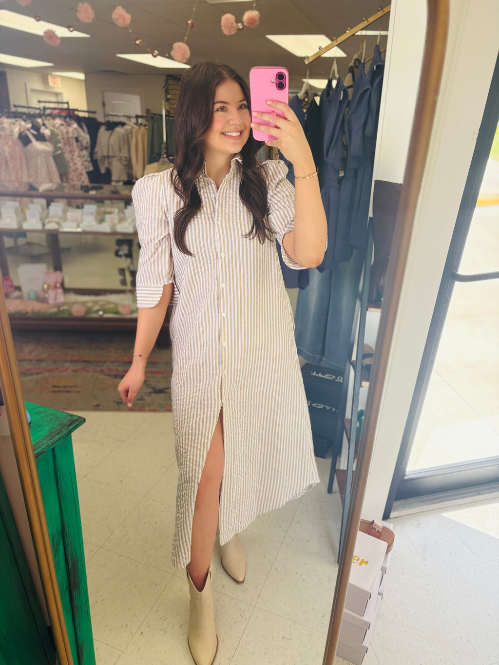 Sunday Stroll Striped Midi Dress