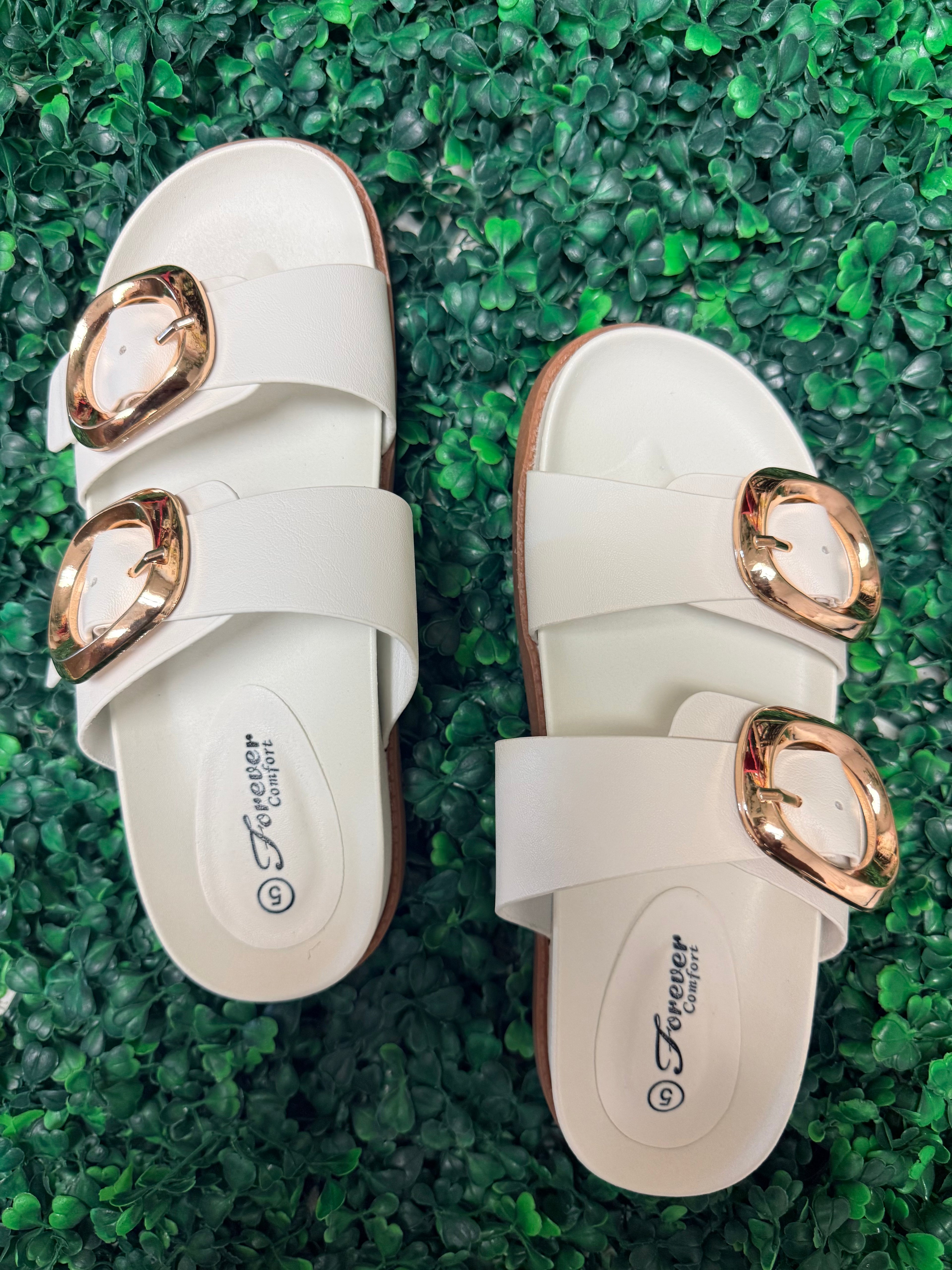 Coastal Chic Buckle Slides