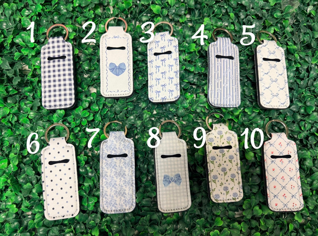 Blue Bow Lip Stick & Chap Stick Holder