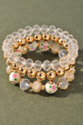 Floral Beaded Bracelet Set