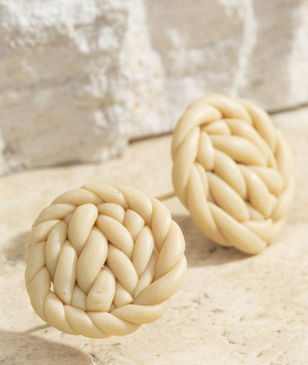 Braided Clay Stud Earrings