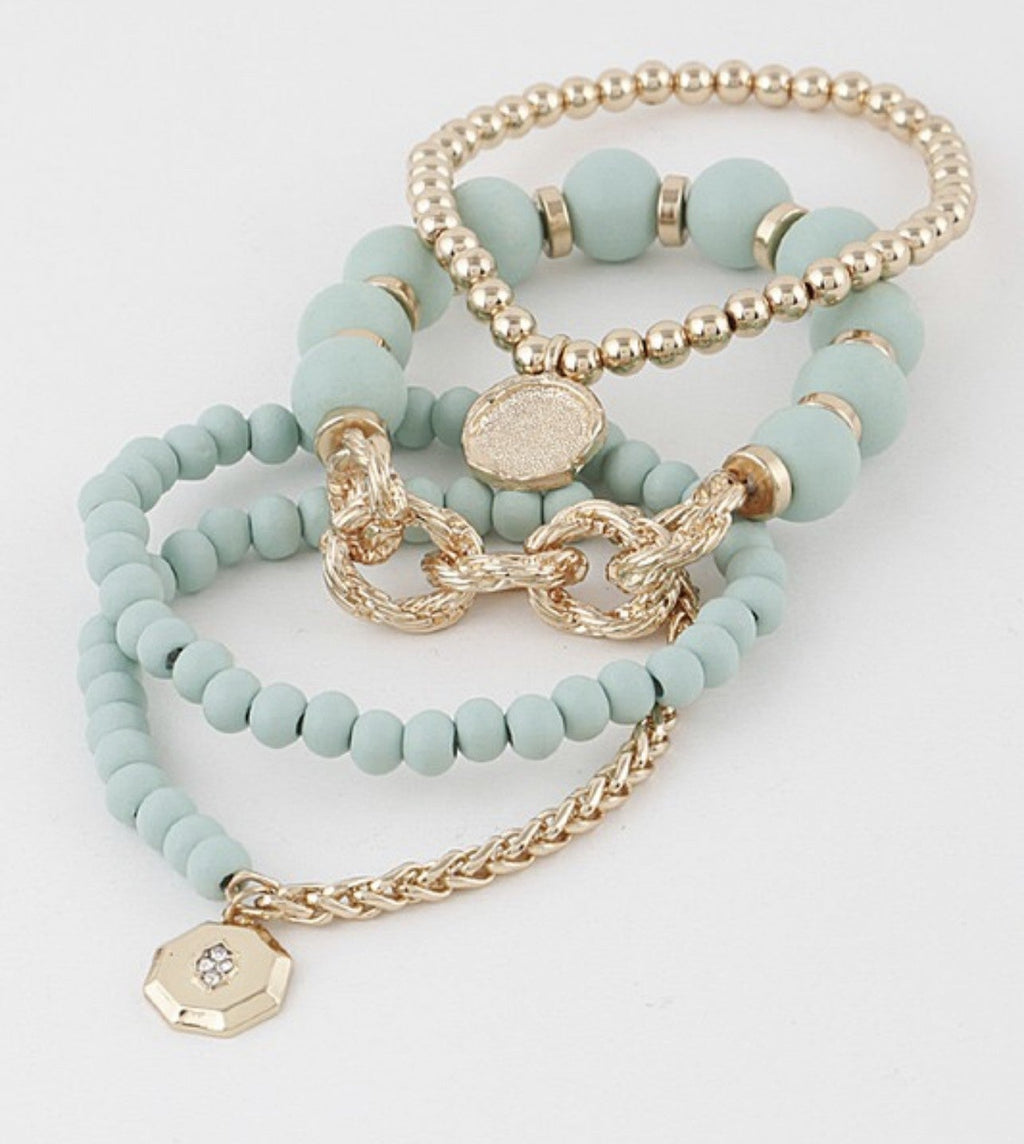 Twisted Chain Beaded Bracelets