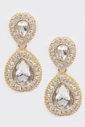 Oval Drop Rhinestone Earrings