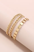 Charm Thick Link w/ Squared Chain Bracelet *Final Sale*