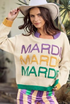 Mardi Party Graphic Sweater