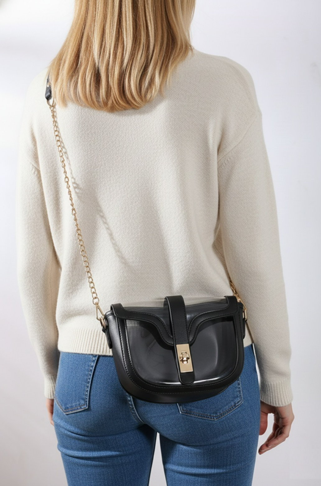 Clearly Chic Saddle Bag