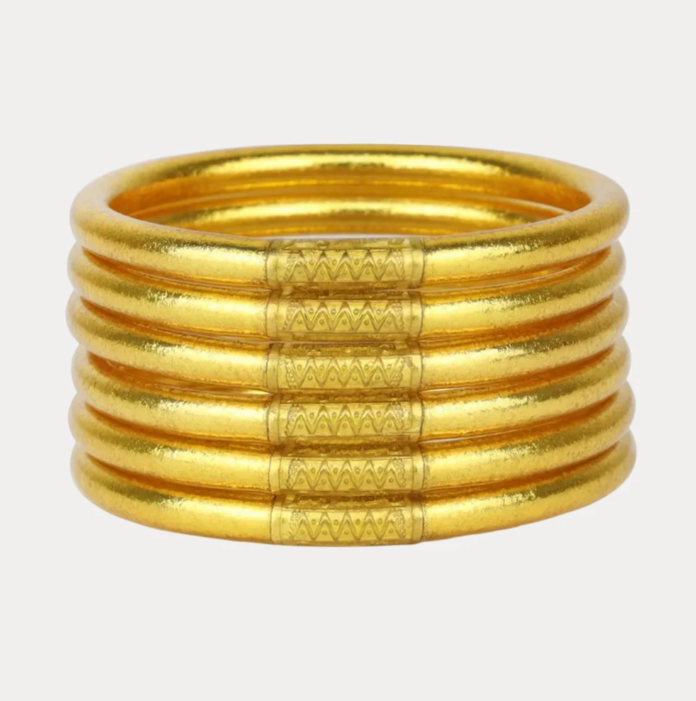 Gold All Weather Bangles (Set of 6) - Serenity Prayer