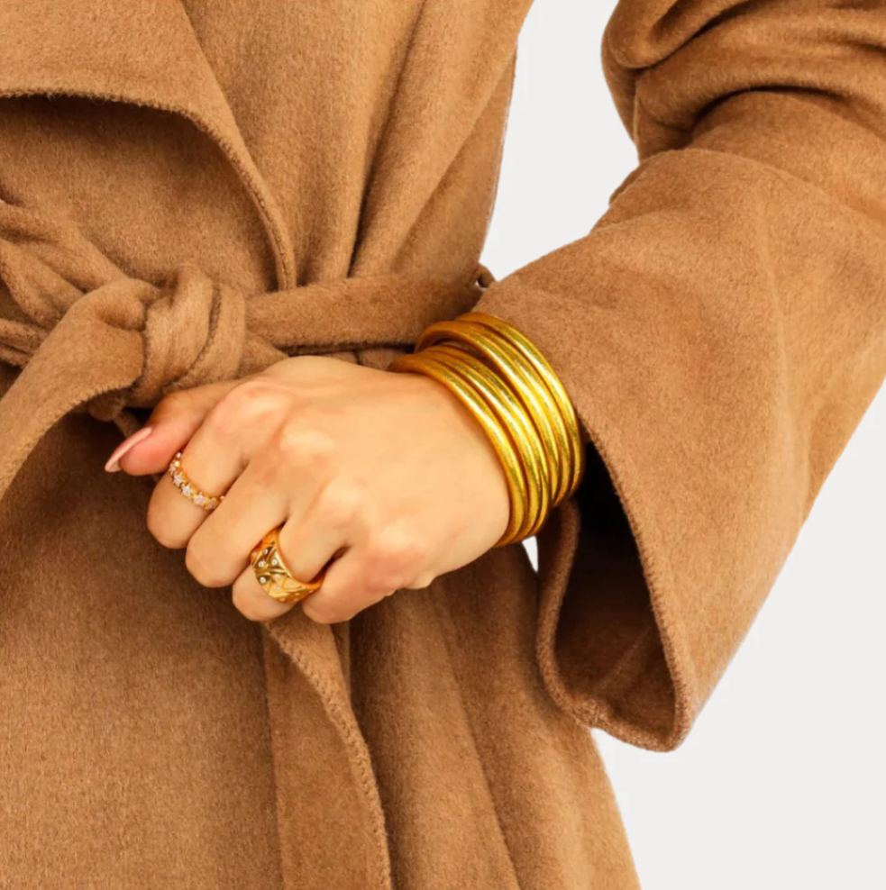 Gold All Weather Bangles (Set of 6) - Serenity Prayer