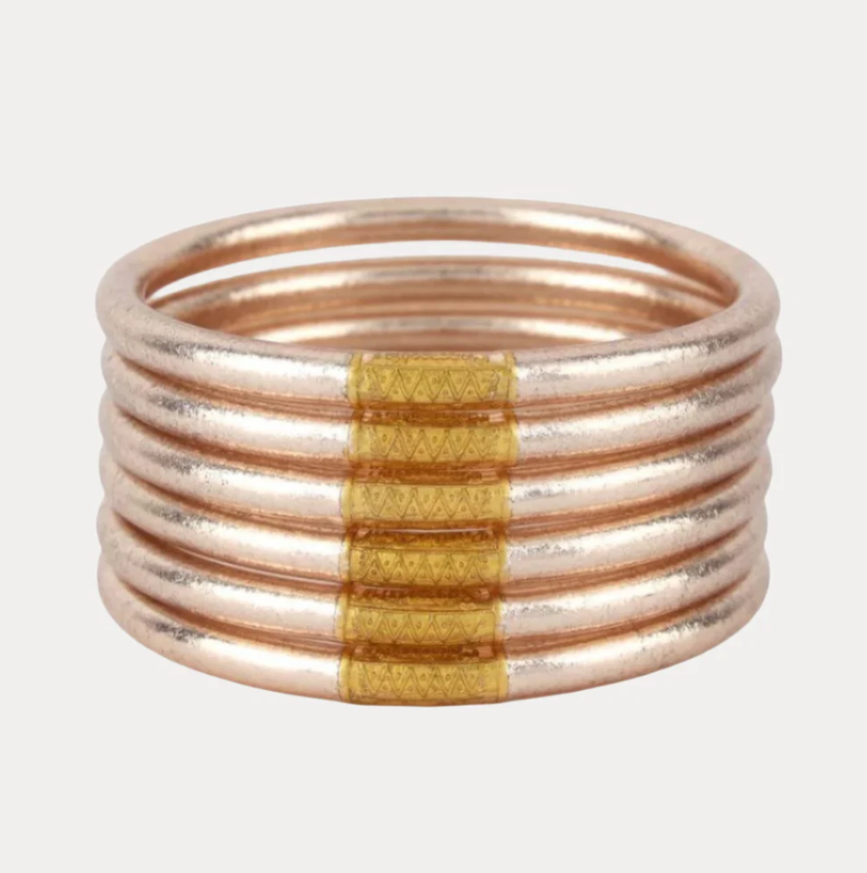 Champagne All Weather Bangles (Set of 6) - Serenity Prayer