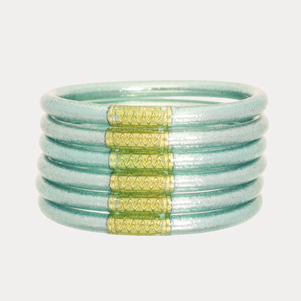 Mint All Weather Bangles (Set of 6) - Serenity Prayer