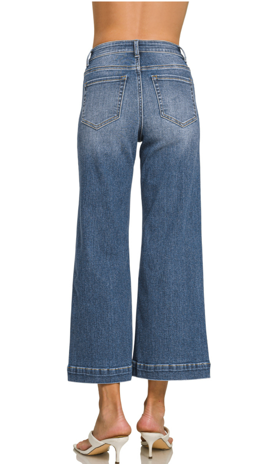 Coastal Chic Cropped Wide Leg Jeans