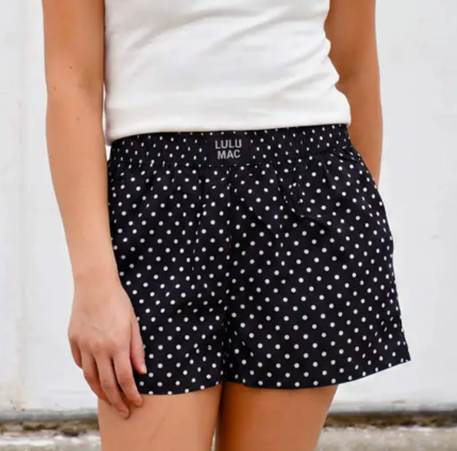 Lulu Mac Black Mini Polka Dot Boxer Shorts