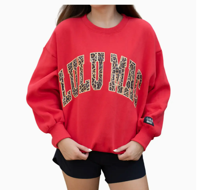 Lulu Mac Leopard Sweatshirt in Red