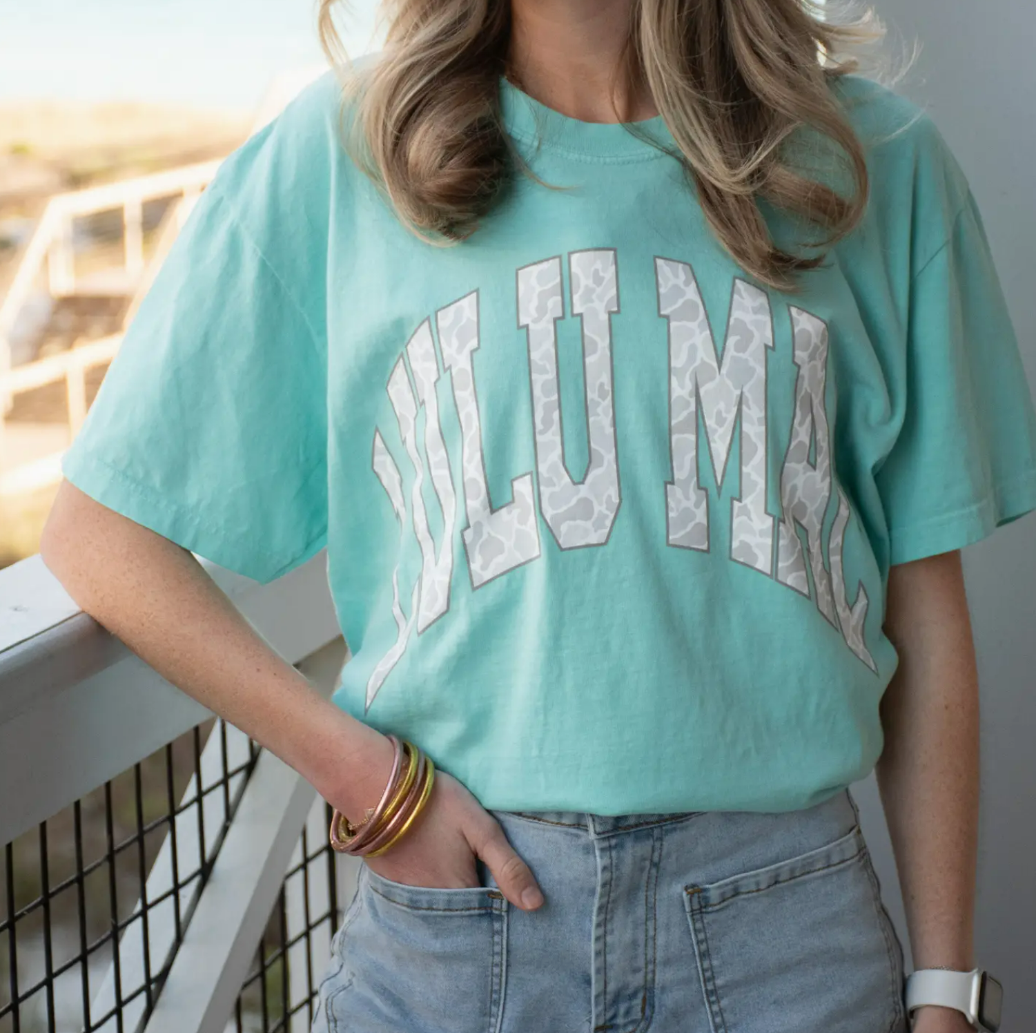 Lulu Mac Camo Mint Tee