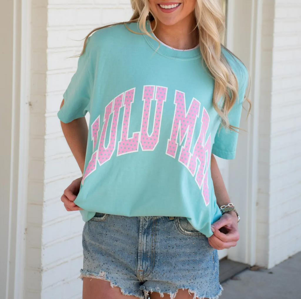 Lulu Mac Pink Polka Dot Mint Tee