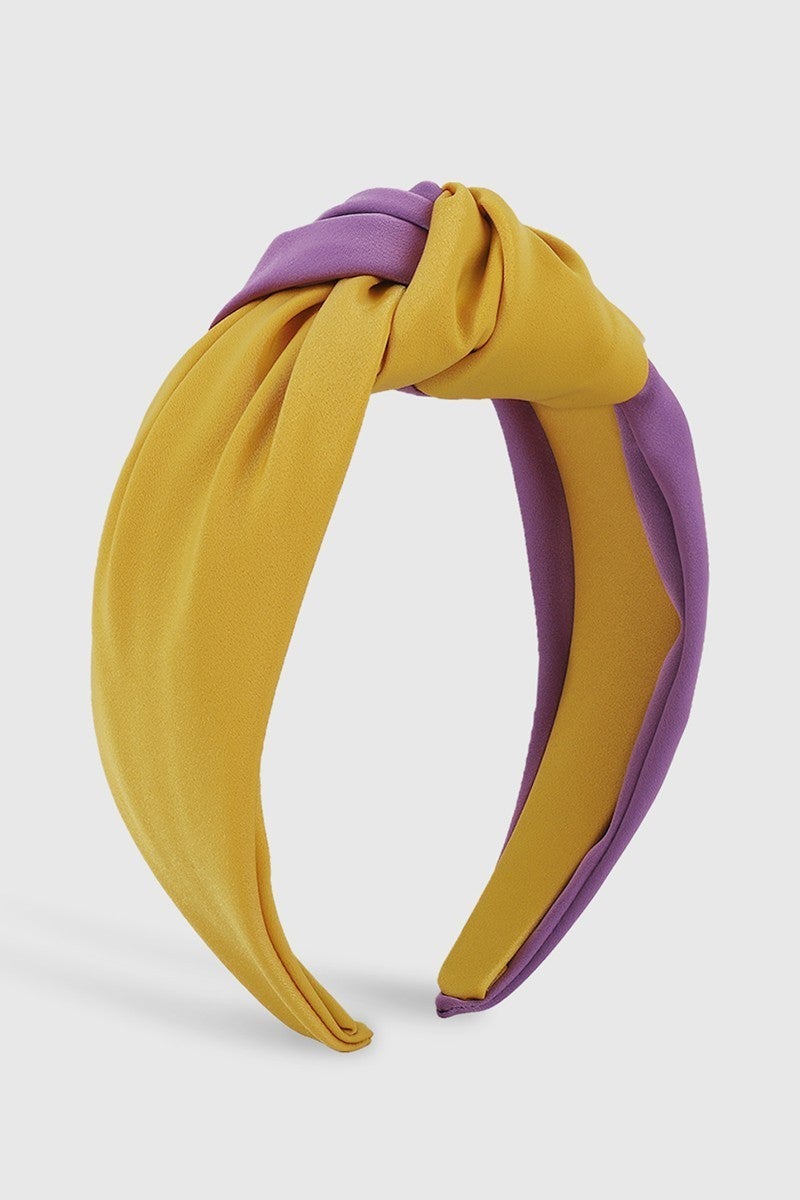 Duo Color Silk Satins Top Knotted Headband