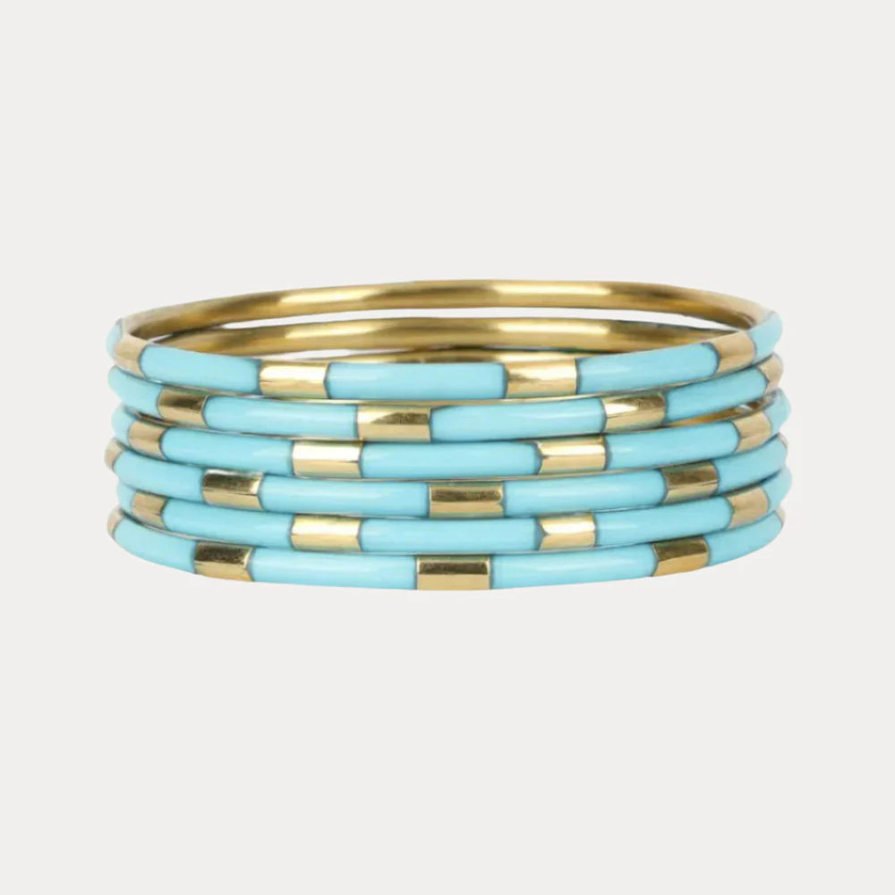 Turquoise Veda Bangles - Set of 6