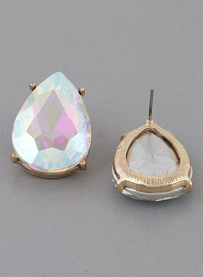 Rhinestone Teardrop Stud Earring