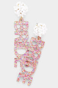 Bride Glittered Acrylic Earrings