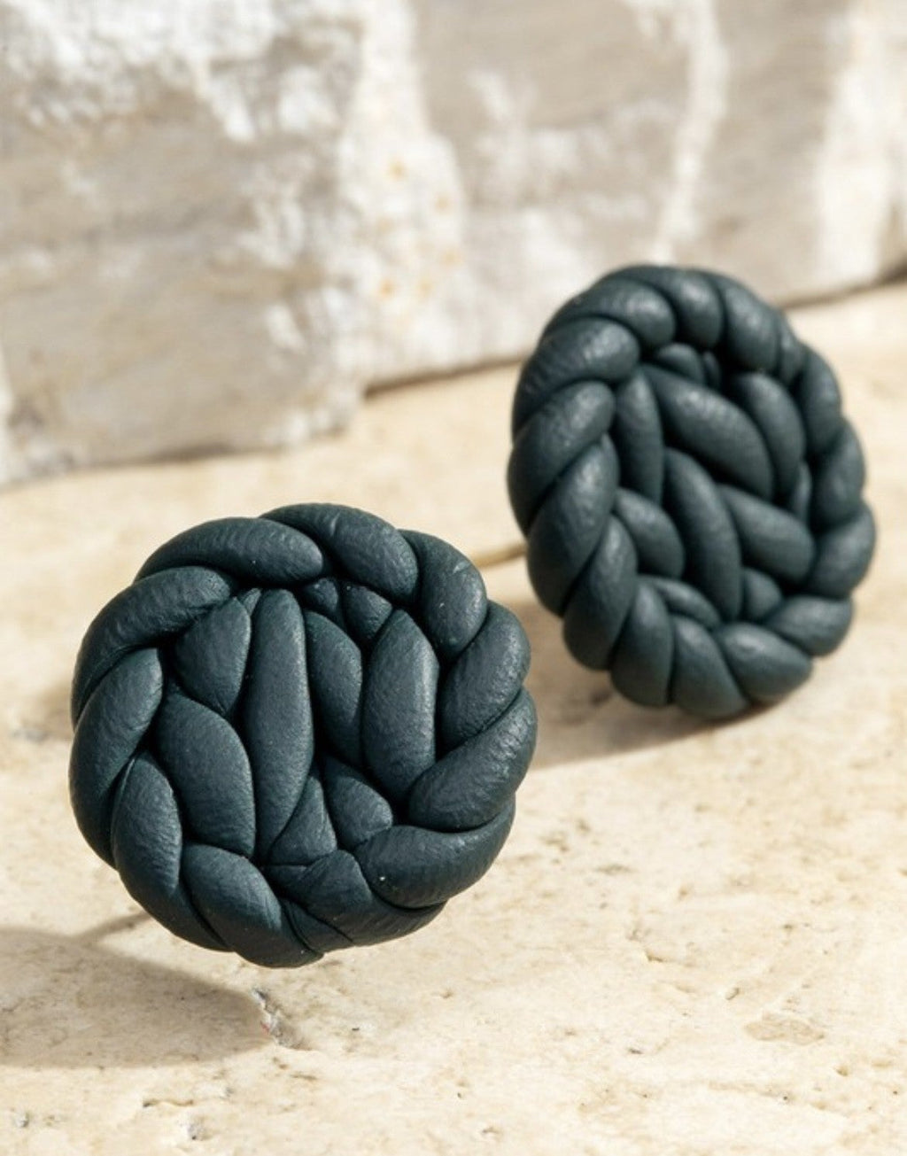 Braided Clay Stud Earrings