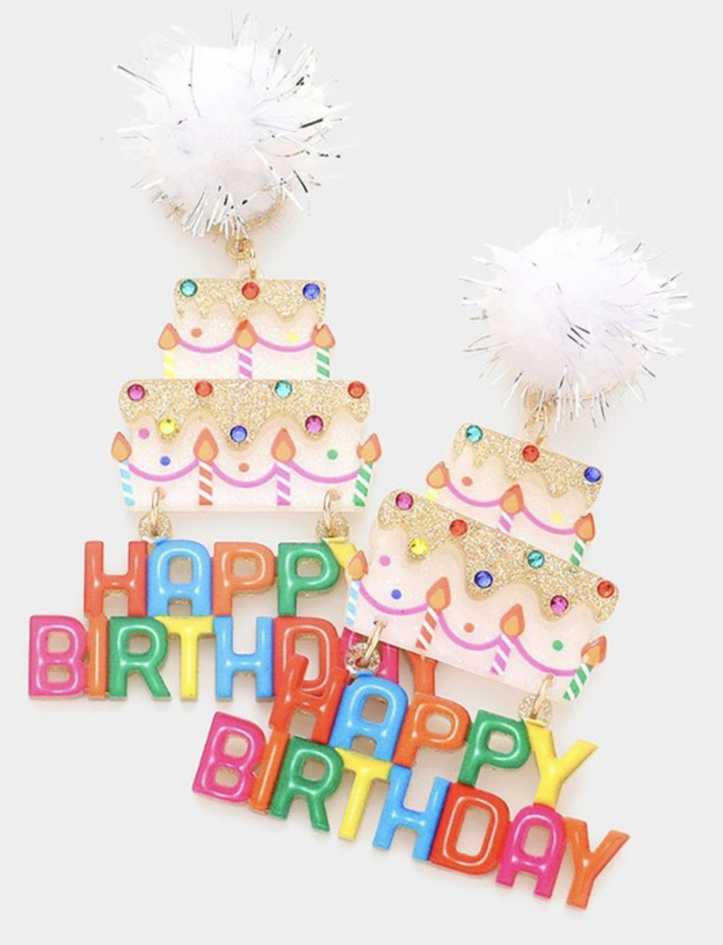 Happy Cake Birthday Earrings