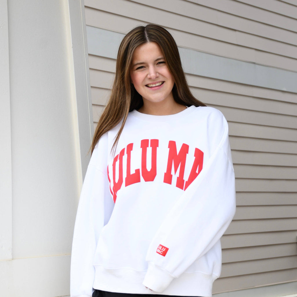 Lulu Mac White/Red Puff Sweatshirt