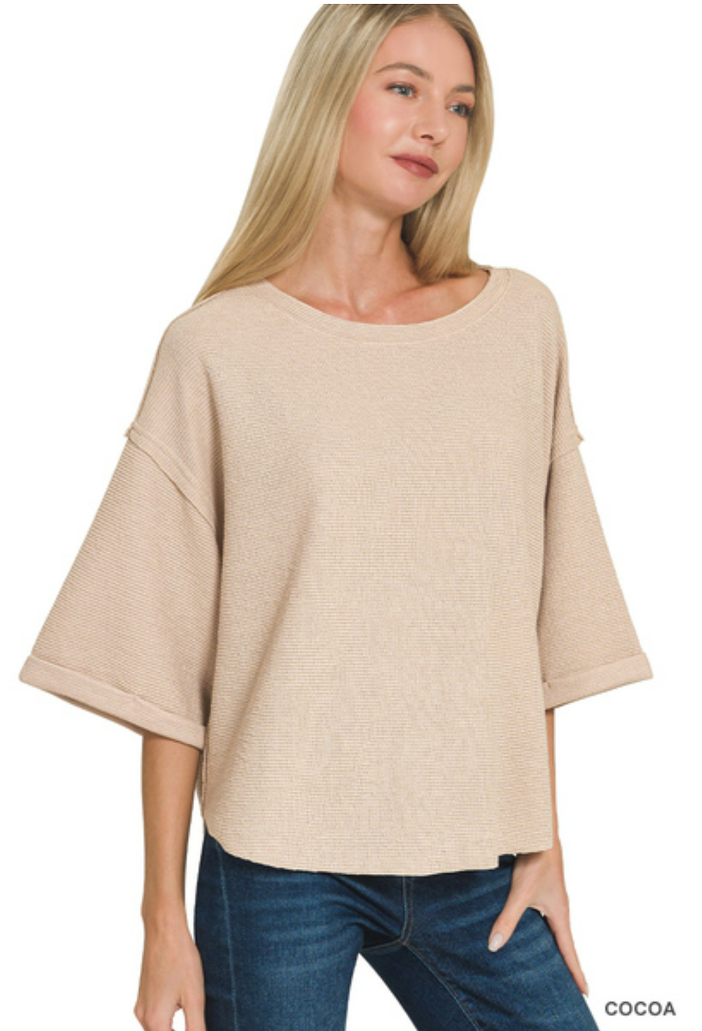 The Downtown Textured Boxy Top