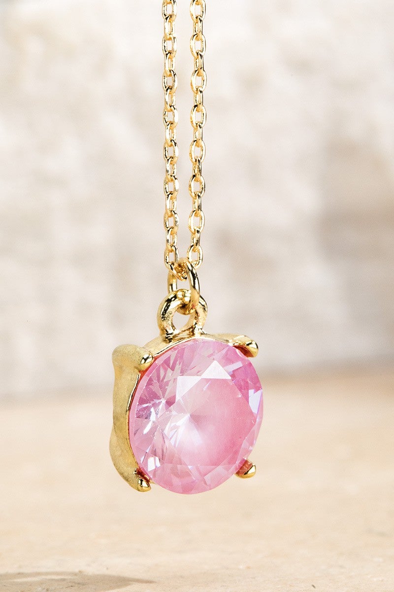 Colored Pendant Short Necklace