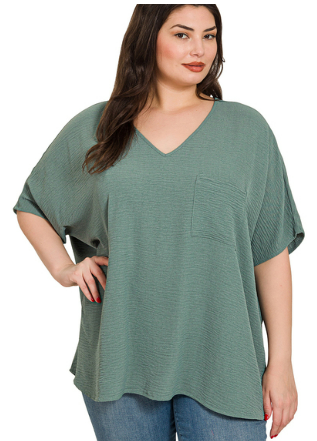 Curvy Classic Dolman V-NeckTop