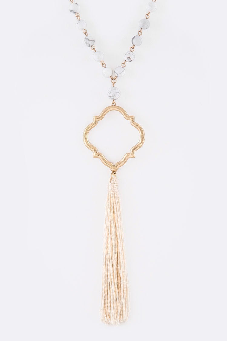 Silk Tassel Pendant Necklace