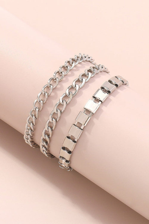 Charm Thick Link w/ Squared Chain Bracelet *Final Sale*