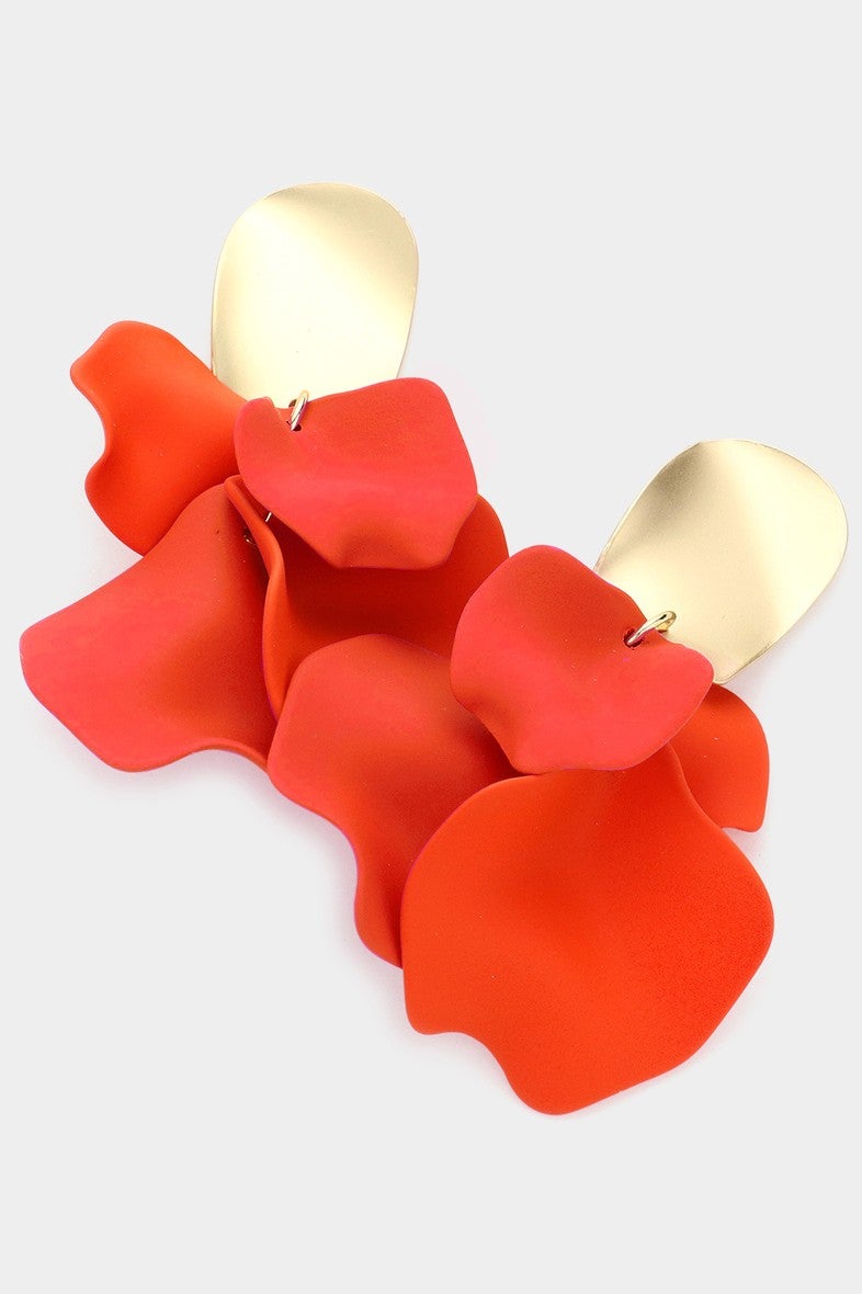Colored Petal Cluster Earrings