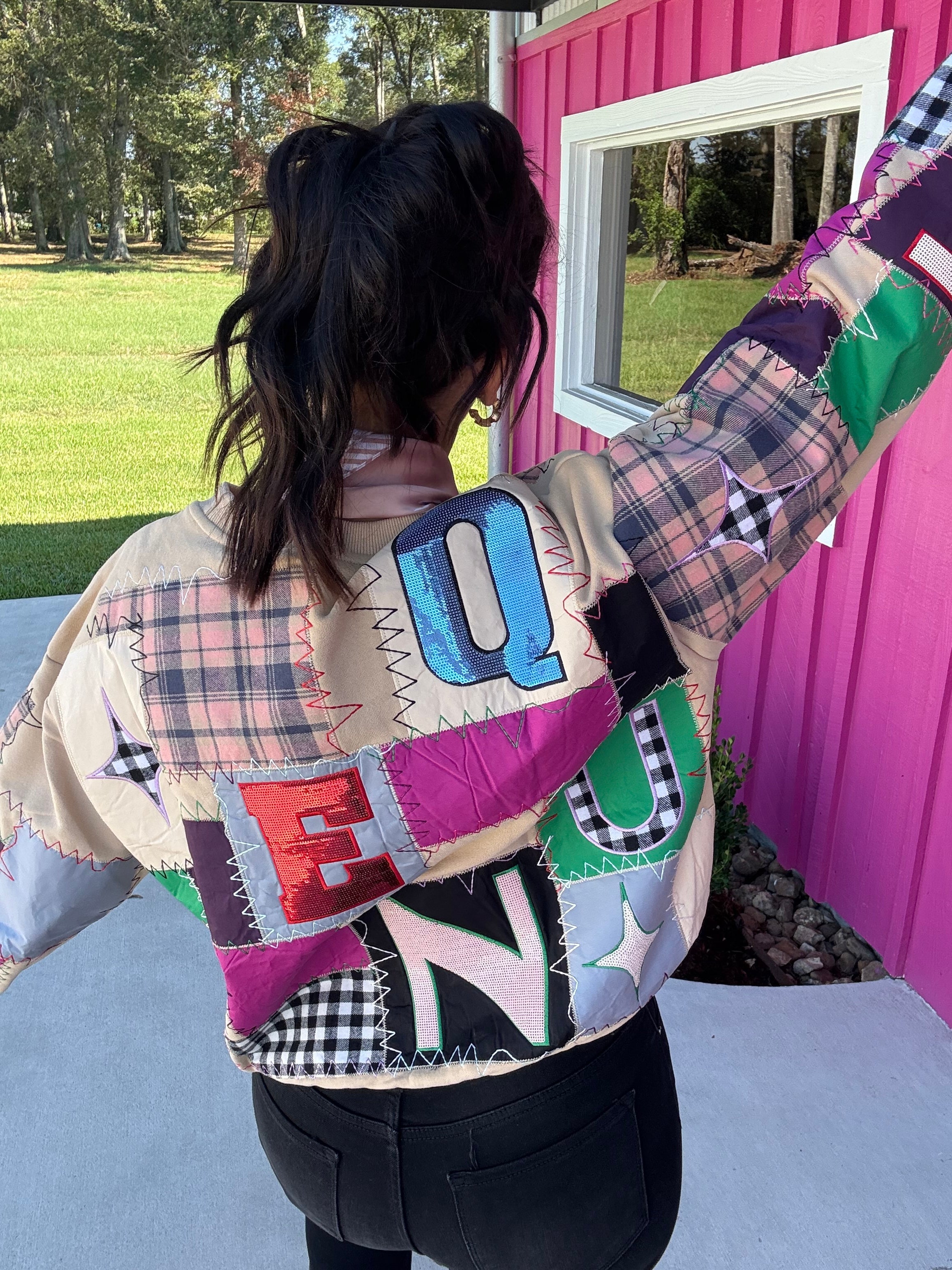 Multi Queen Patchwork Sweatshirt
