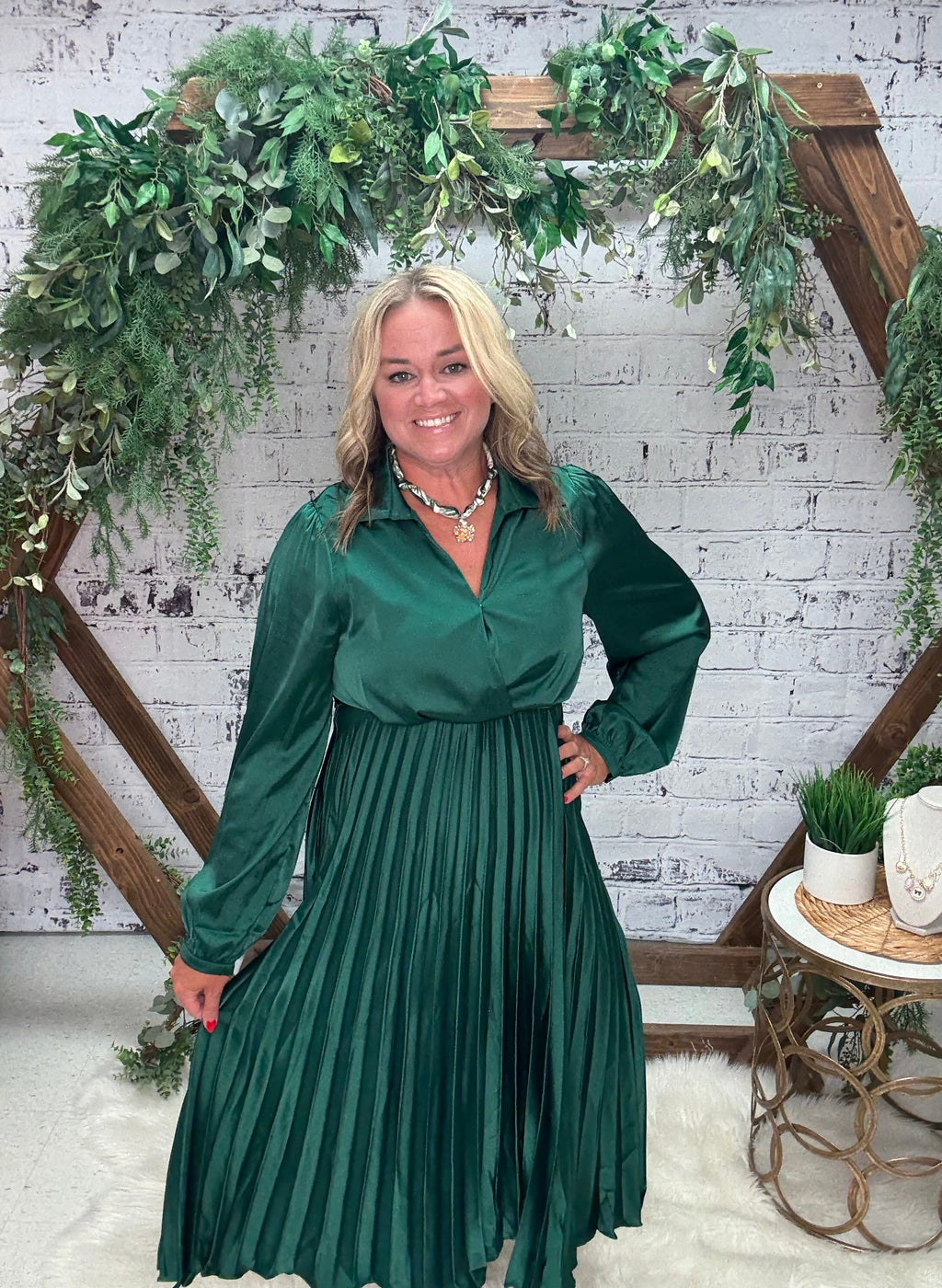 Elegance First Satin Midi Dress