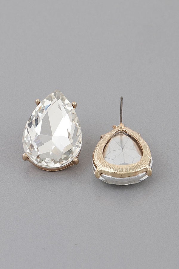 Rhinestone Teardrop Stud Earring