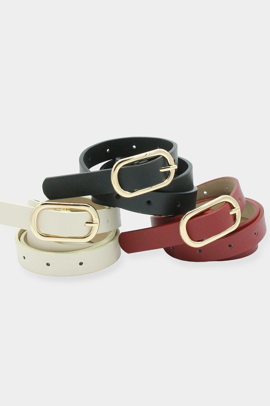 Skinny Oval Buckle Belt