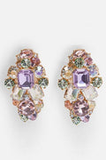 Large Geometric Colorful Crystal Drop Earrings