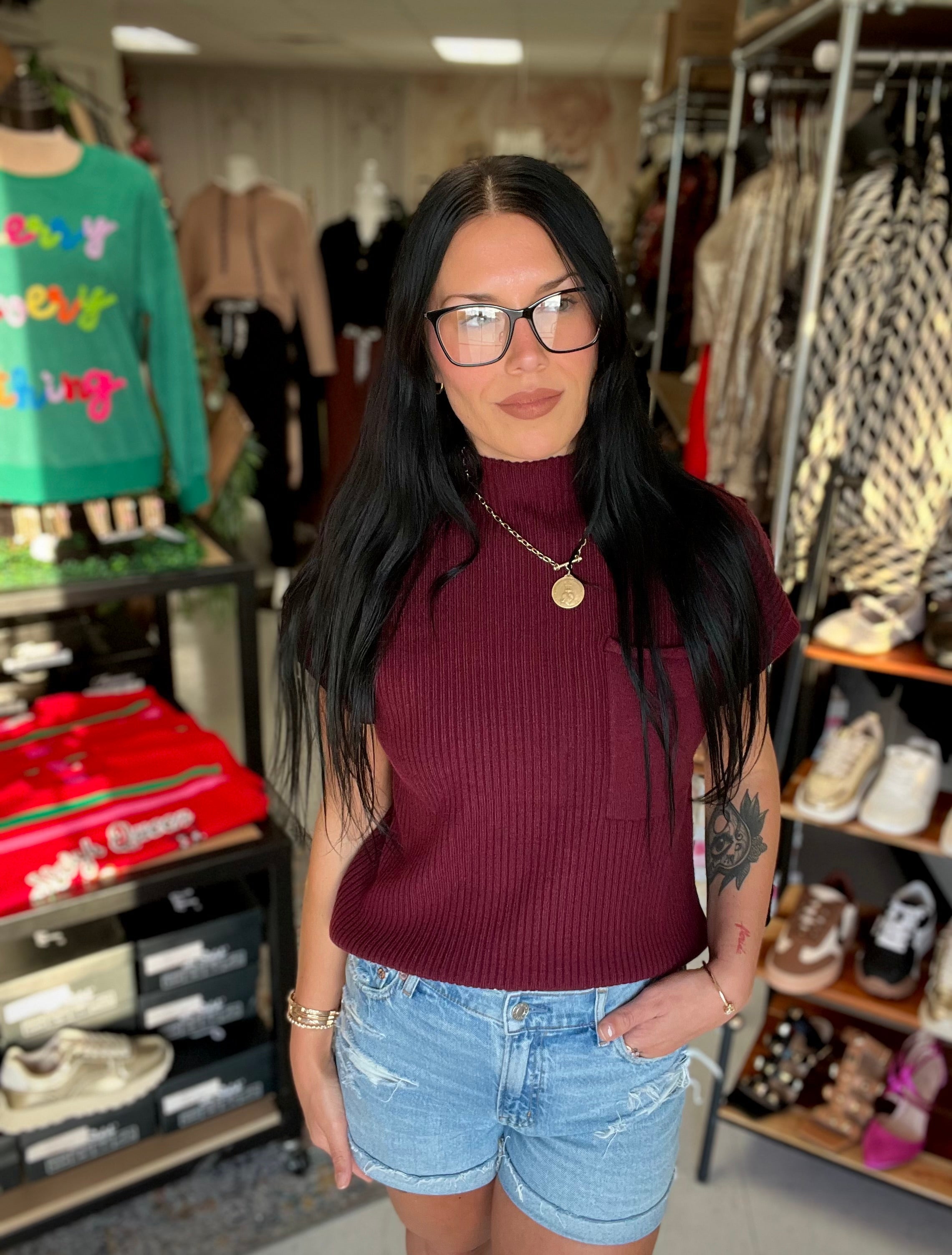 Downtown Cozy Rib Knit Top