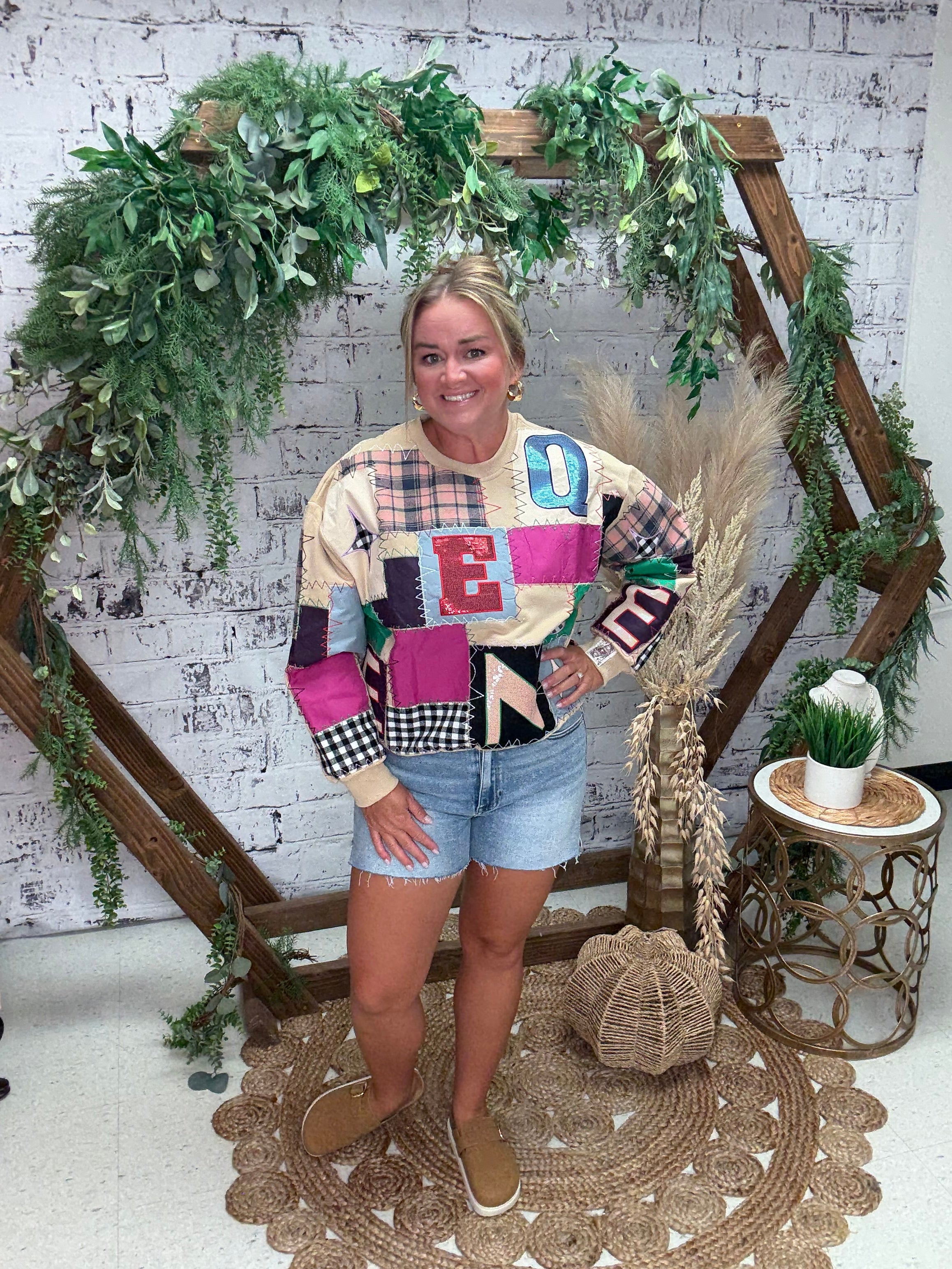 Multi Queen Patchwork Sweatshirt