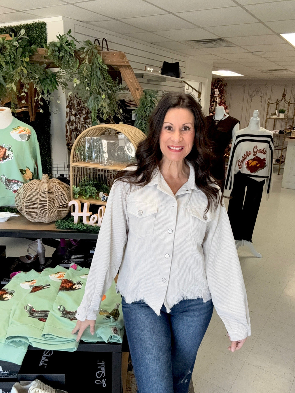 Dilhia Distressed Corduroy Jacket