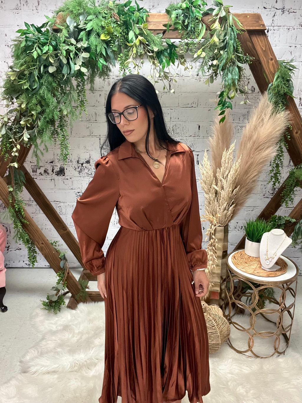 Elegance First Satin Midi Dress