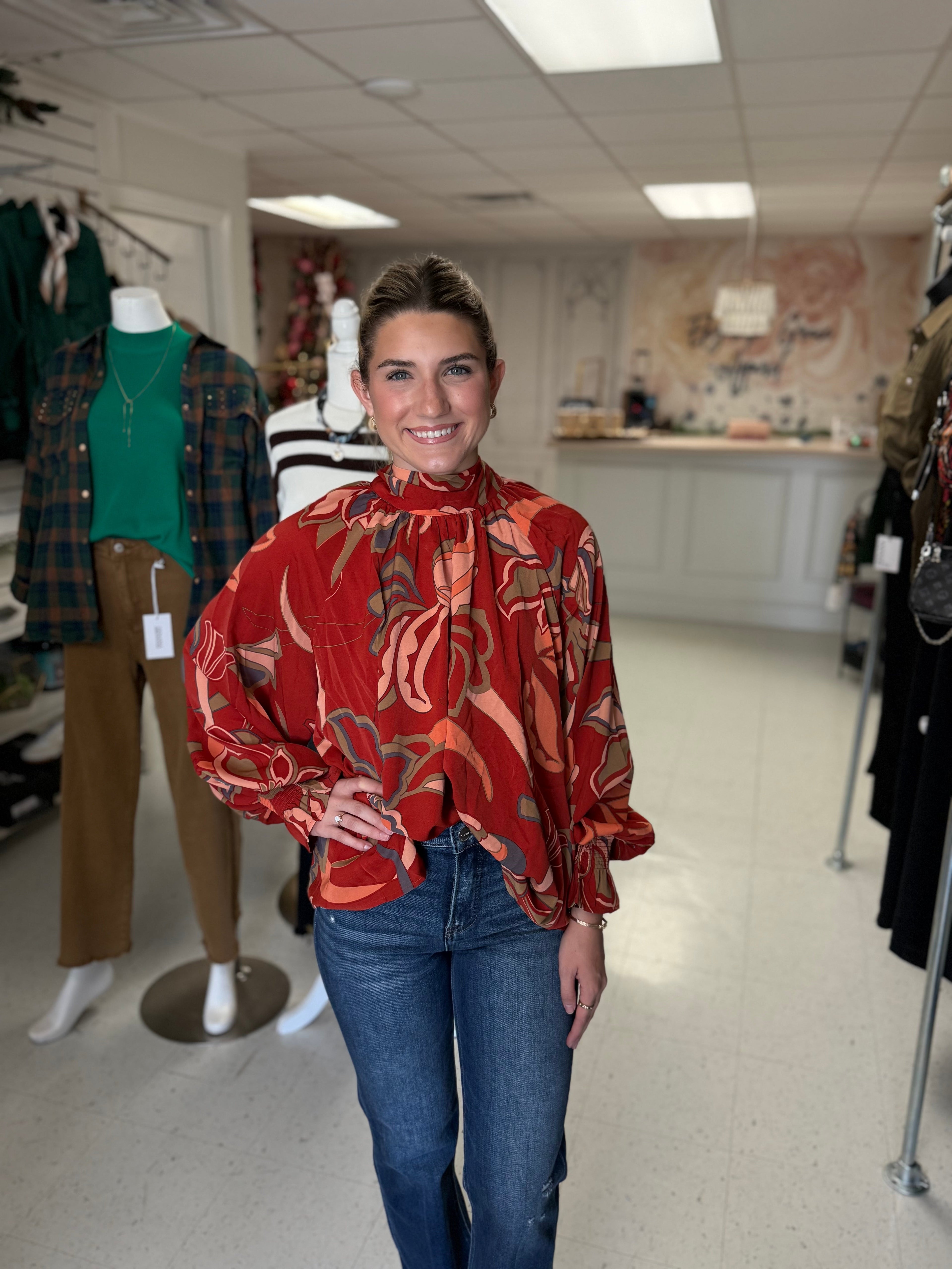 Retro Romance Bow Blouse