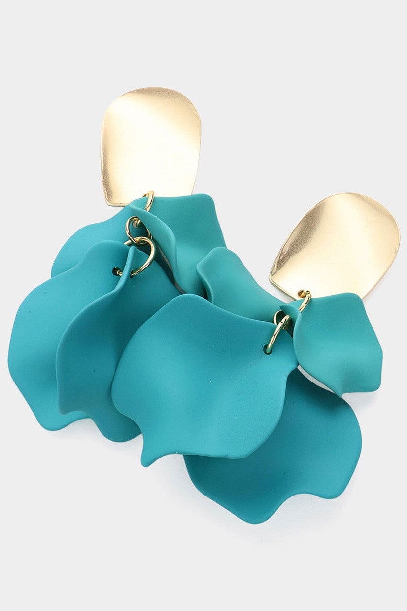 Colored Petal Cluster Earrings