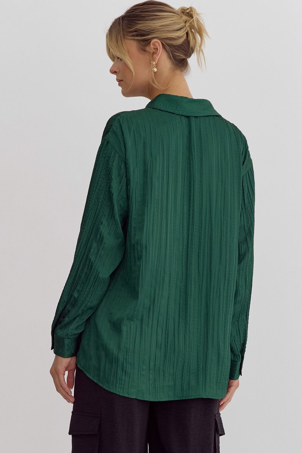 The Lennox Textured Button Blouse