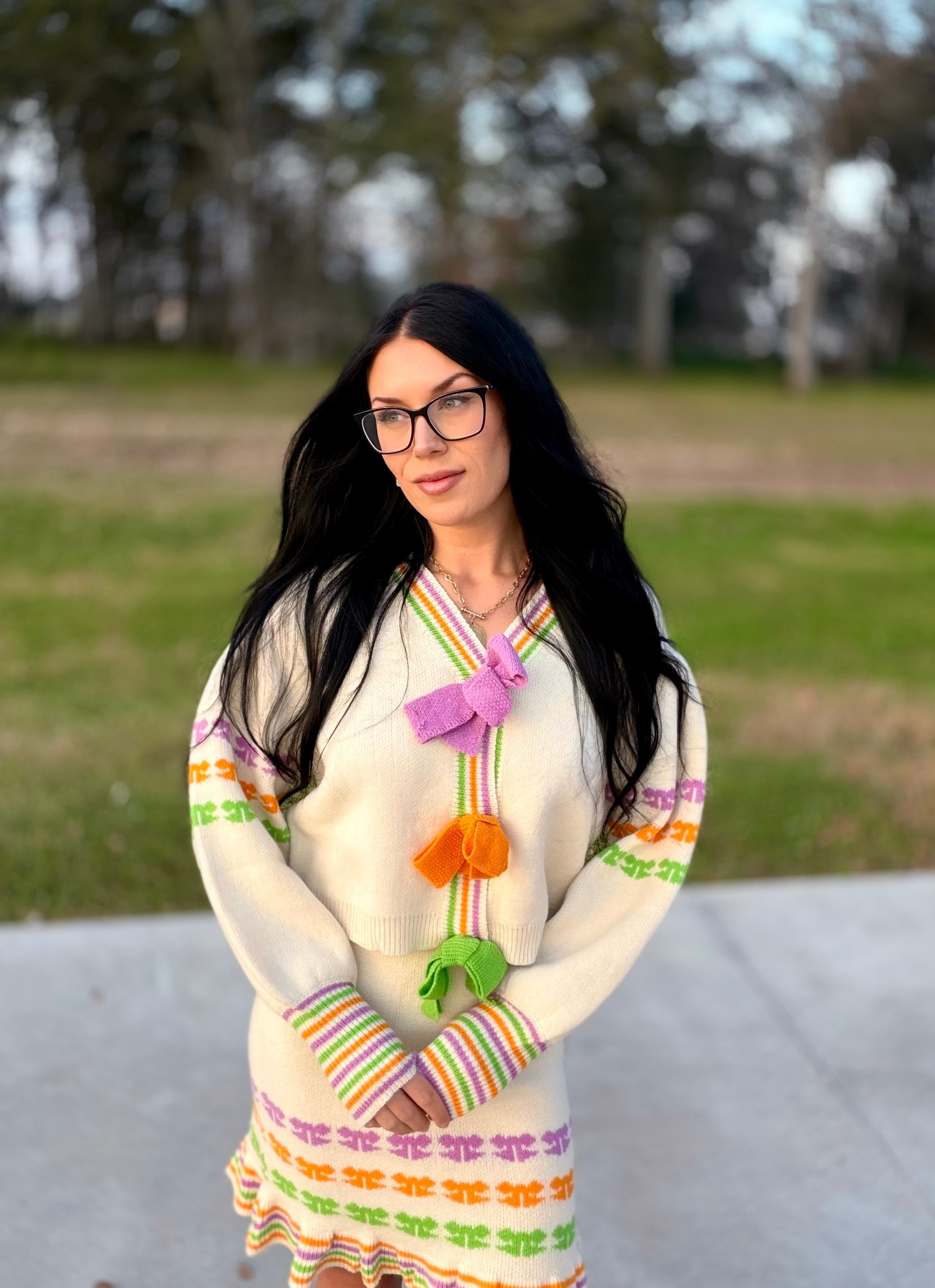 Parade Of Bows Top And Skirt Set