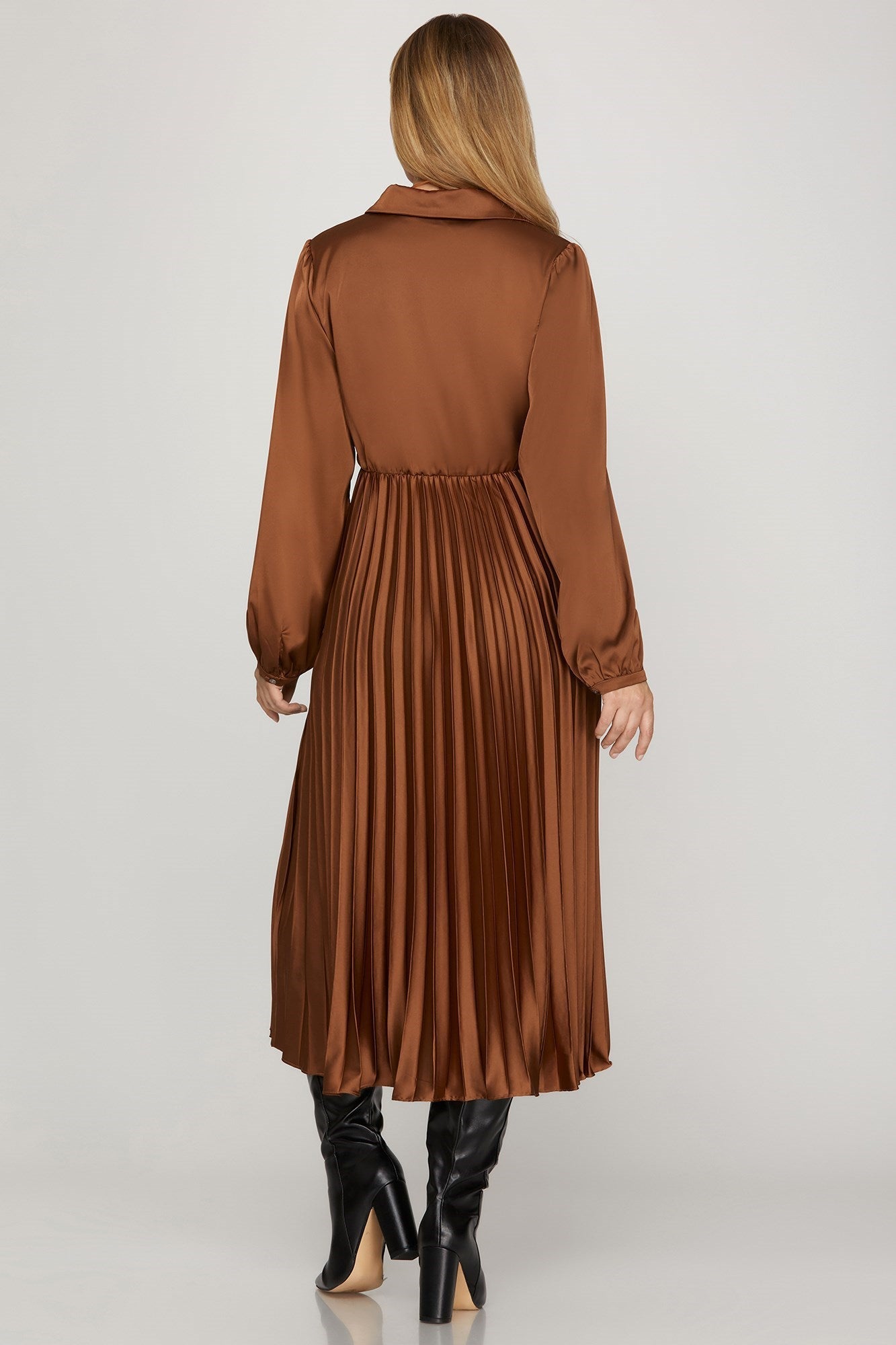 Elegance First Satin Midi Dress