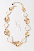 Hammered Metal Necklace Set