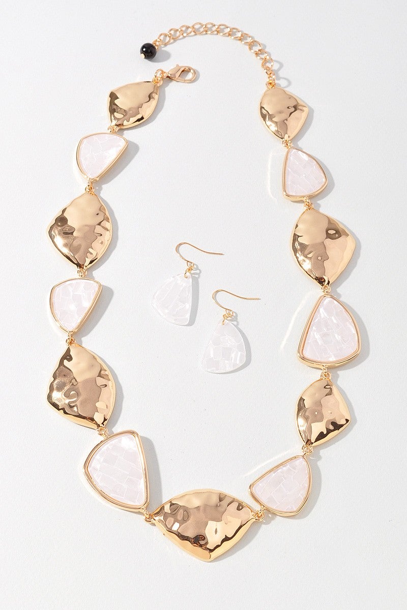 Hammered Metal Necklace Set
